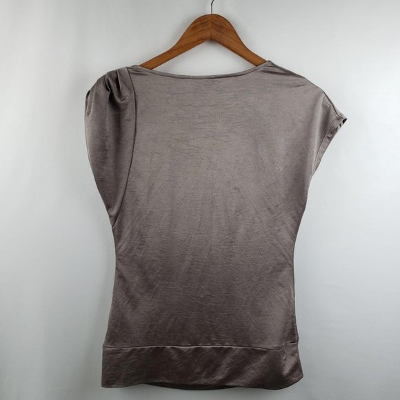 New York & Co. Waterfall Blouse Women Sz XS Grey - Picture 4 of 5